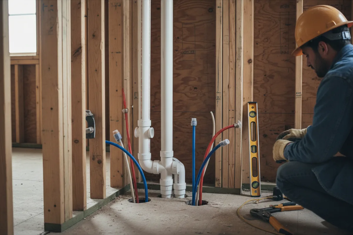 Drain and supply rough-in during Toilet Repair and Installation in Commerce Township